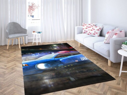 Police Car Cyberpunk Carpet Rug