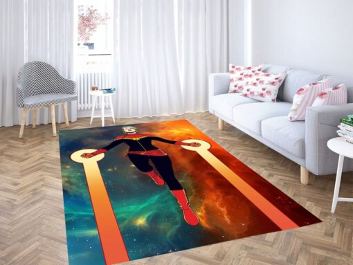 Pop Art Captain Marvel Living Room Modern Carpet Rug