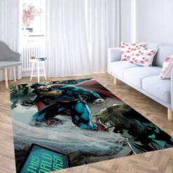 Power Of Superman Comic Carpet Rug