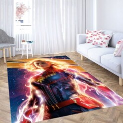 Powerful Captain Marvel Living Room Modern Carpet Rug