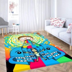 Primitive X Rick And Morty Collage Carpet Rug