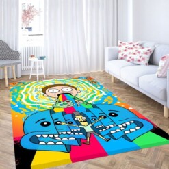 Primitive X Rick And Morty Collage Living Room Modern Carpet Rug