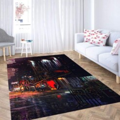 Purple Aesthetic Blade Runer Carpet Rug