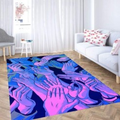 Purple And Blue Hands Carpet Rug