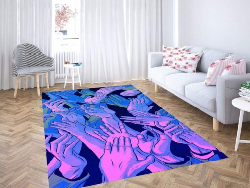 Purple And Blue Hands Carpet Rug