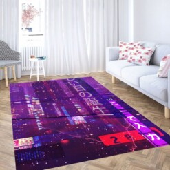 Purple City Cyberpunk Living Room Modern Carpet Rug