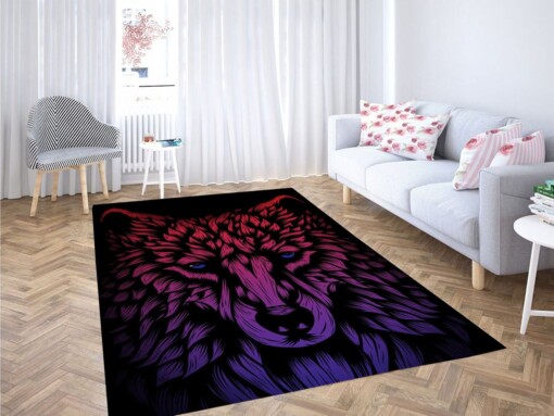 Purple Wolf Living Room Modern Carpet Rug