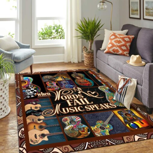 Quilt When Wordsfail Music Speakss  Guitar Love Mk Carpet Area Rug