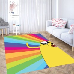 Rainbow Adventure Time Living Room Modern Carpet Rug