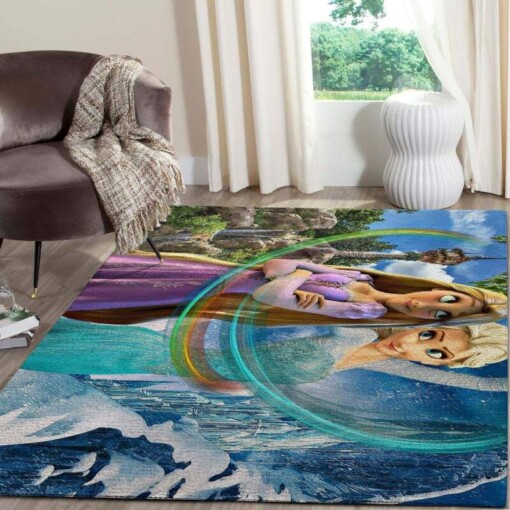 Rapunzel And Elsa Area Rug