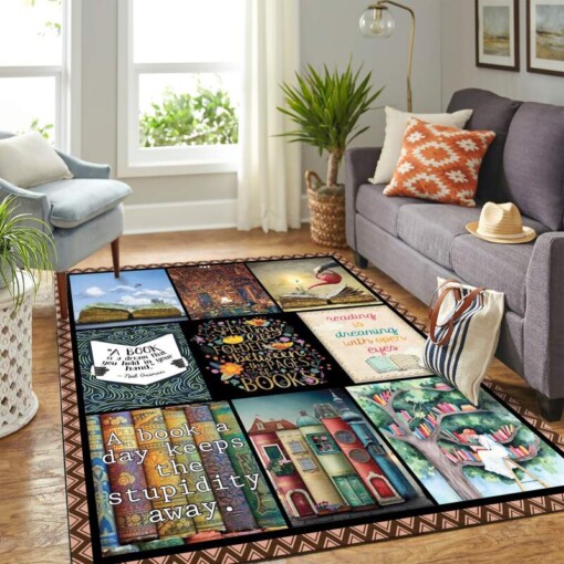 Reading Book Lover Quilt Blanket Mk Carpet Area Rug