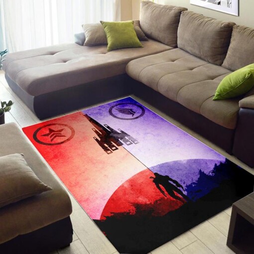 Red and Blue Mass Effect of Zelda Rug  Custom Size And Printing