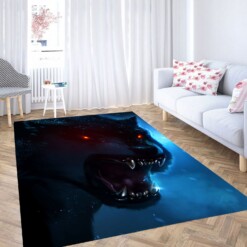 Red Eyes Wolf Carpet Rug