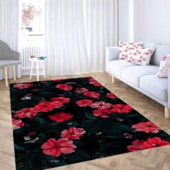 Red Flowe Carpet Rug