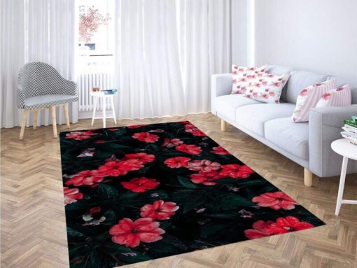 Red Flowe Carpet Rug