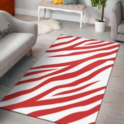 Red Zebra Pattern Area Rug