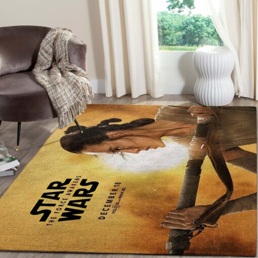 Rey Of Star Wars Rug  Custom Size And Printing