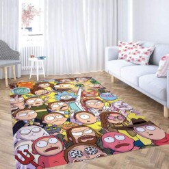 Rick And Morty Alll Character Carpet Rug