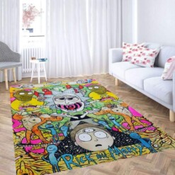 Rick And Morty Chaos Colorful Carpet Rug