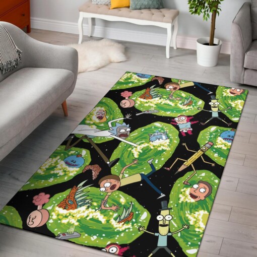 Rick  Morty Hd Pattern Area Rug