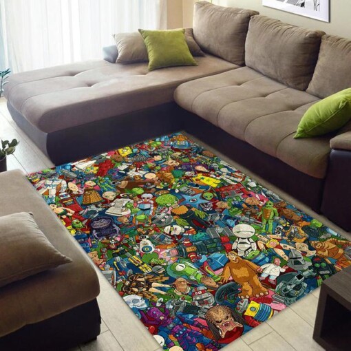 Robots Aliens Toybox Area Rug