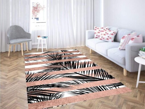 Rose Gold Trendy Wallpaper Carpet Rug