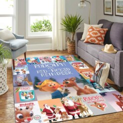 Rudolph The Red Nosed Reindeer Quilt Blanket Mk Carpet Area Rug