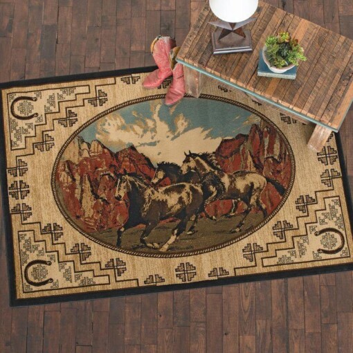 Rustic Horse Rectangle Rug