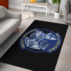 Saint Michael Protect Us Area Rug