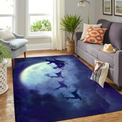 Santa Claus Moon Carpet Floor Area Rug