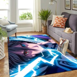Sasuke Sharingan Rinnegan Eyes Lightning Carpet Floor Area Rug