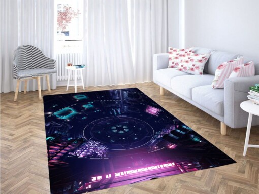 Sci-fi Futuristic Place Cyberpunk 2077 Living Room Modern Carpet Rug