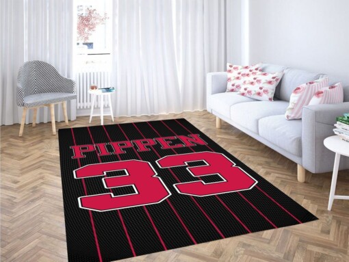 Scottie Pippen Jersey Wallpaper Living Room Modern Carpet Rug