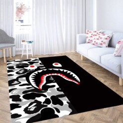 Shark Face Wallpaper Carpet Rug