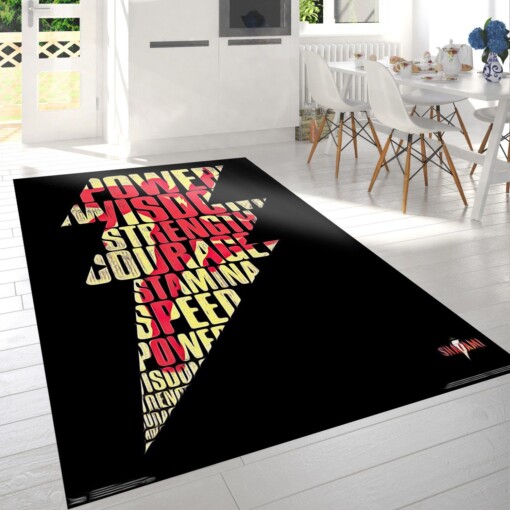 Shazam Bolt Rug  Custom Size And Printing