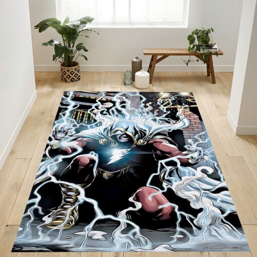 Shazam Lightning Rug  Custom Size And Printing