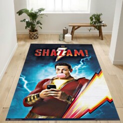 Shazam Superhero Rug  Custom Size And Printing