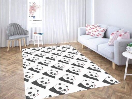 Shy Pattern Panda Carpet Rug