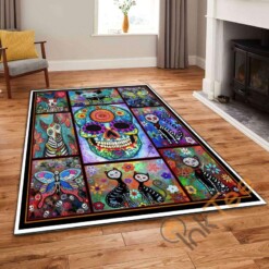 Skull Carpet Dog Cat Bedroom Lover Comfortable Soft Gift For Family Rug