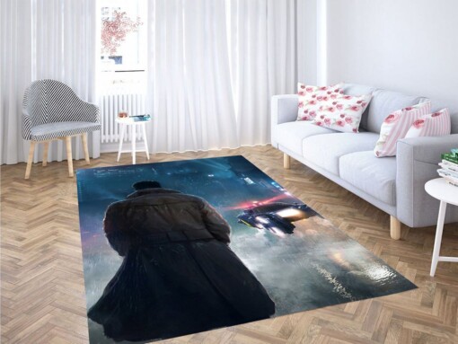 Smoke Futuristic Blade Runner Living Room Modern Carpet Rug