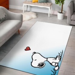 Snoopy Blue  White Area Rug