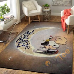 Snoopy I Love You To The Moon And Back Area Rug