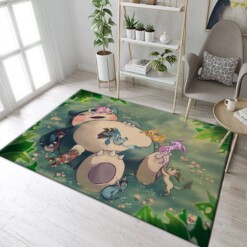 Snorlax Eeveelutions Nap Pokemon Rug  Custom Size And Printing