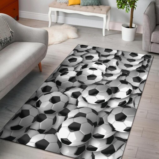 Soccer Balls Area Rug