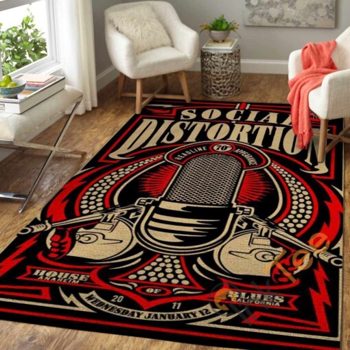 Social Distortion Band Area Rug