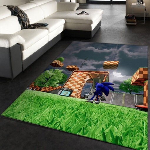 Sonic Game Rug  Custom Size And Printing