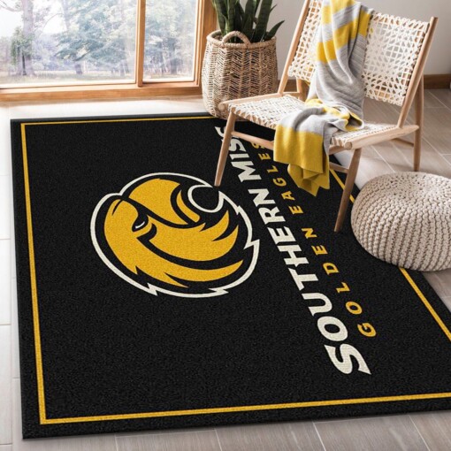 Southern Miss Golden Eagles Rug  Custom Size And Printing