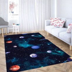Space Cosmo Wallpaper Living Room Modern Carpet Rug