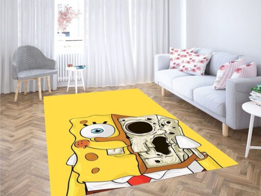 Spongebob Skeleton Face Wallpaper Living Room Modern Carpet Rug