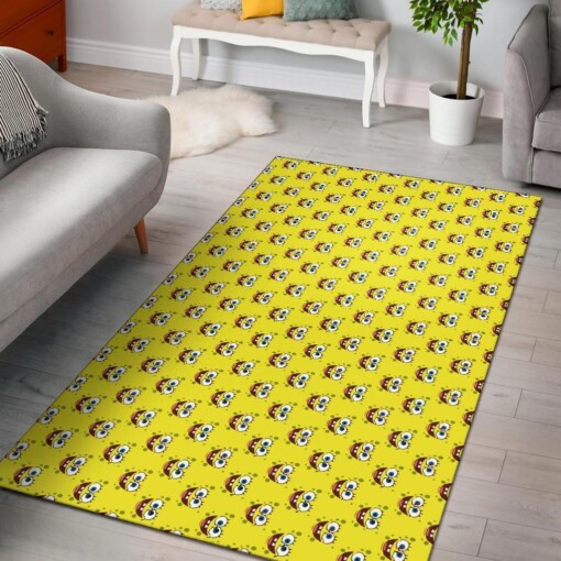 Spongebob Squarepants Face Pattern Area Rug